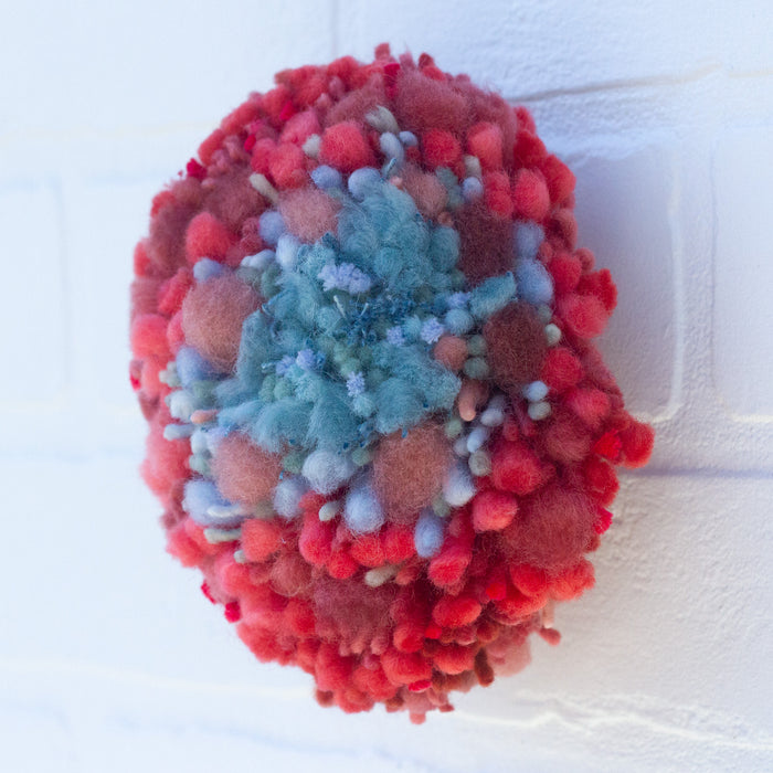Midi Fluff Puff | Blue + Red