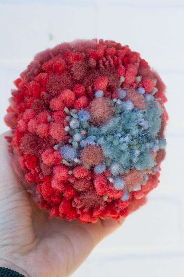 Midi Fluff Puff | Blue + Red