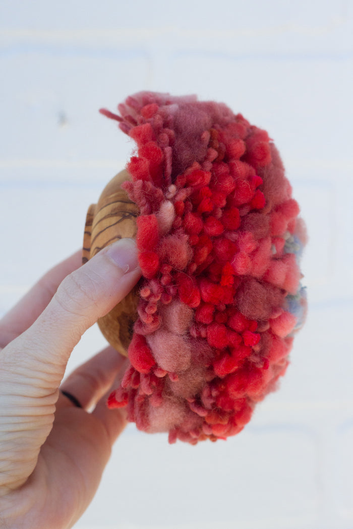 Midi Fluff Puff | Blue + Red