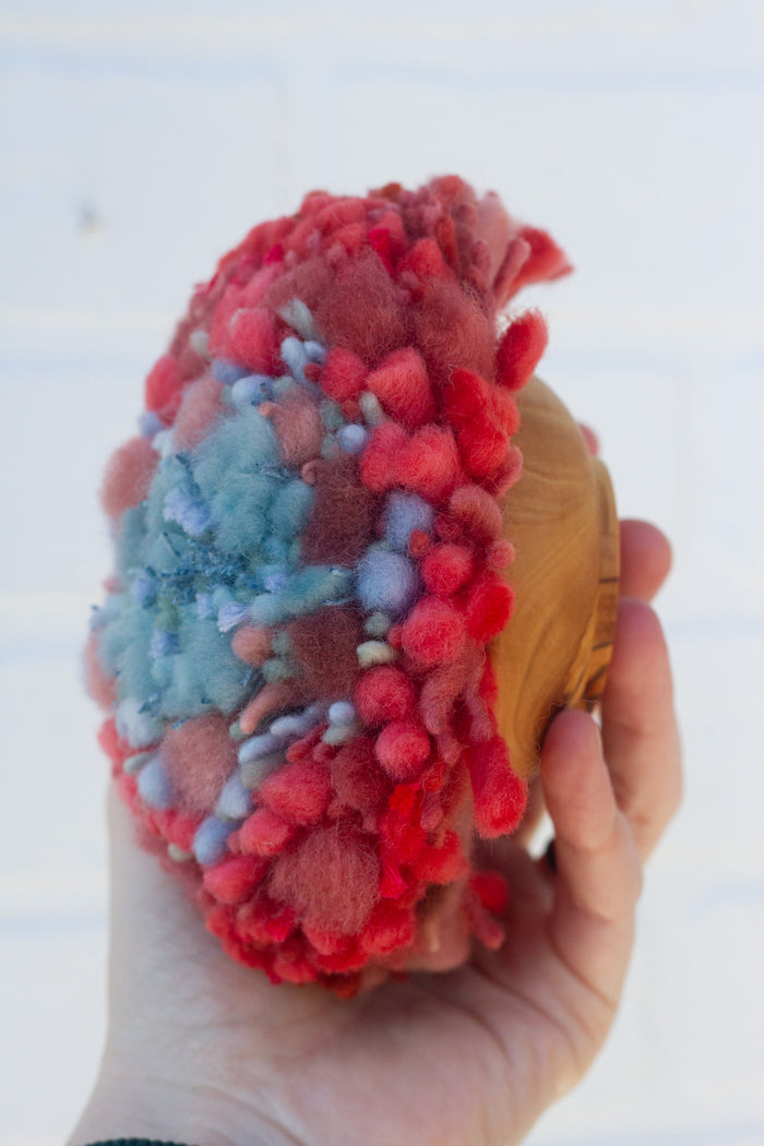 Midi Fluff Puff | Blue + Red