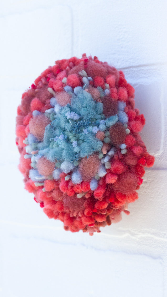 Midi Fluff Puff | Blue + Red