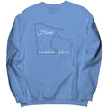 Midwest MN WI River Home Unisex Crew, Black Outline