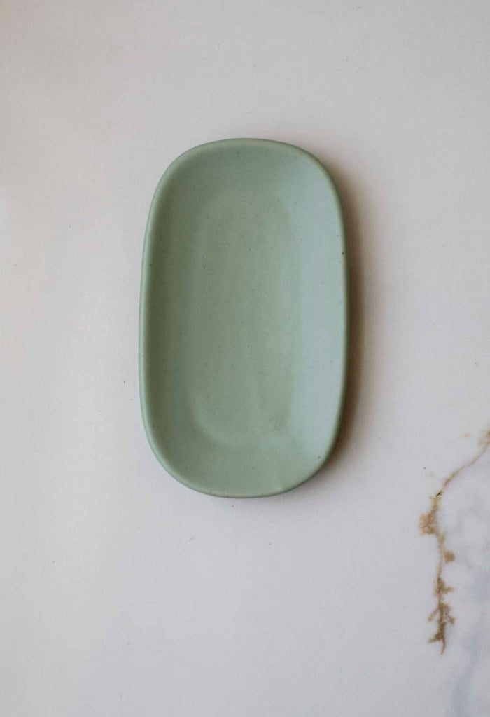 Mini Mint Oval Ceramic Plate