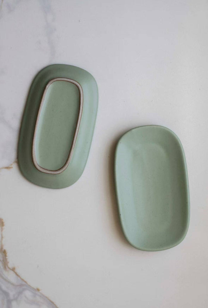 Mini Mint Oval Ceramic Plate