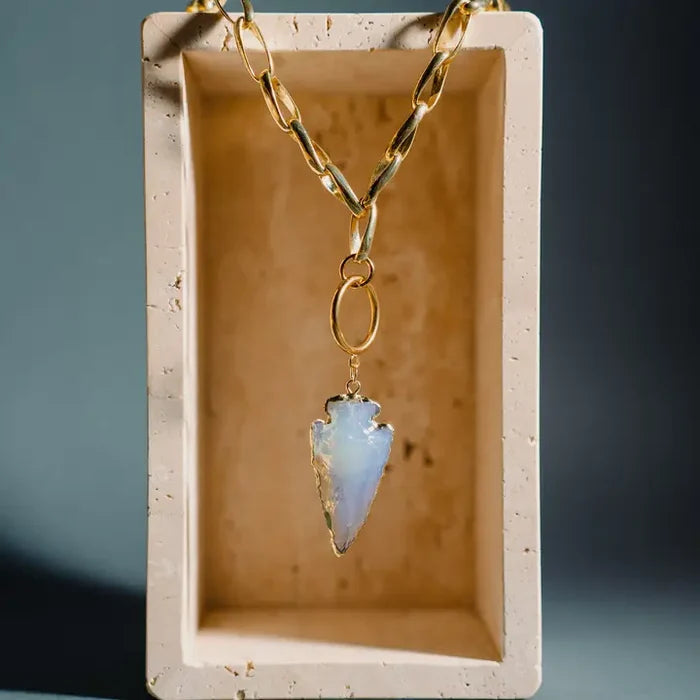 Moonstone Arrowhead Necklace