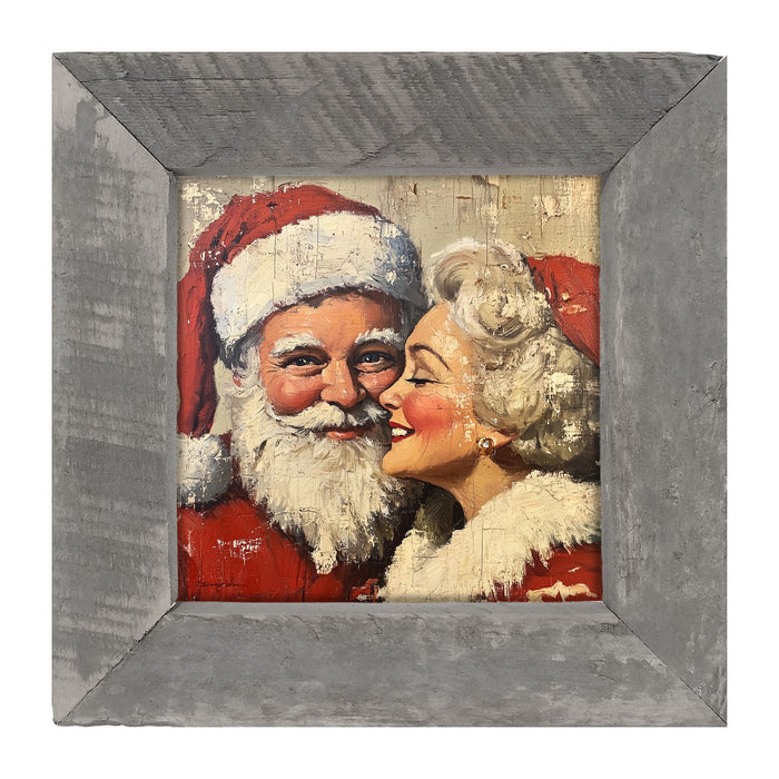 Mr. and Mrs. Claus looking Happy - Framed Art