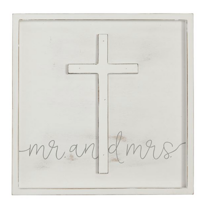 Mr. & Mrs. Cross Framed Wood Plaque