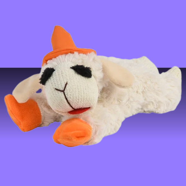 Multipet Lamb Chop Witch Orange Hat 10.5"