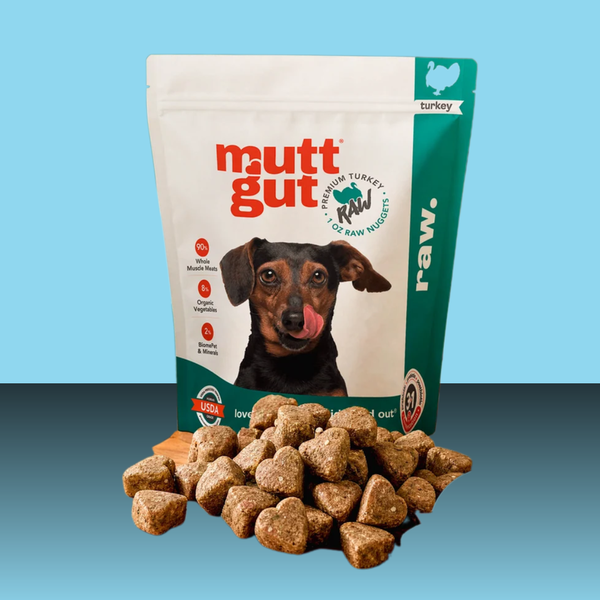 Mutt Gut Raw Turkey Nuggets 3#