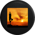Namaste Yoga Pose Relaxation Sunset Sunrise Jeep Camper Spare Tire Cover BLACK-CUSTOM SIZE/COLOR/INK- R154 - TireCoverPro