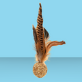 Natural Cat Toy Pheasant Feather Silver Vine Ball