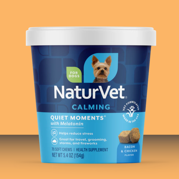 NaturVet Quiet Moments Plus Melatonin Soft Chew 70 Pack
