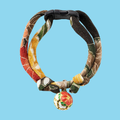 Necoichi Chirimen Plum Blossom Cat Collar Green