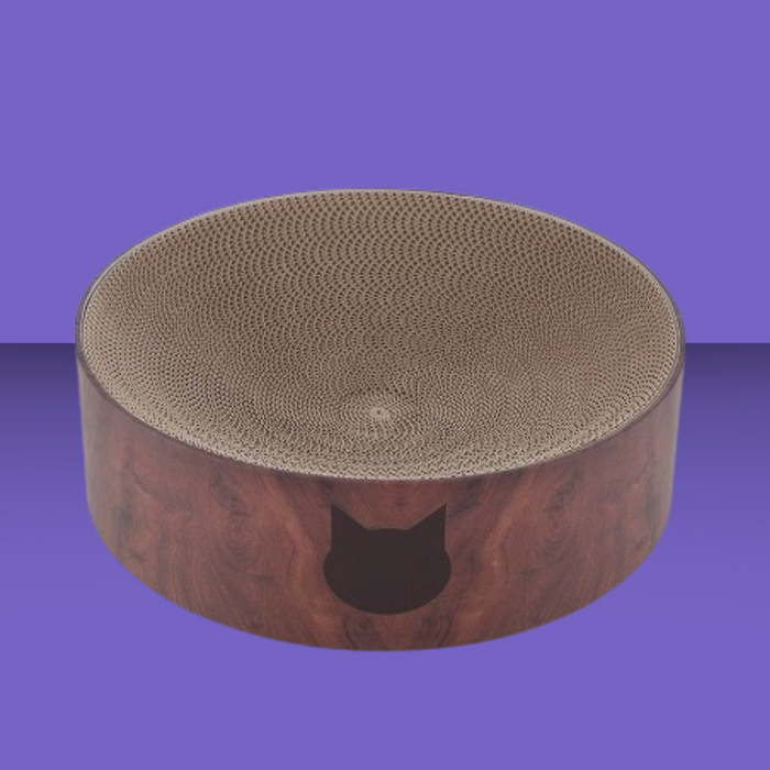 Necoichi Cozy Cat Scratcher Bowl Dark Cherry