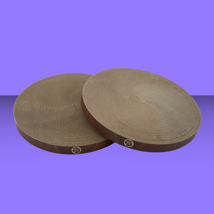Necoichi Cozy Cat Scratcher Bowl Replacement Pads Dark Cherry 2 Pack