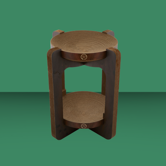 Necoichi Cozy Cat Scratcher Tower Dark Cherry
