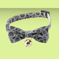 Necoichi Kiku Ribbon Bow Tie Cat Collar Navy