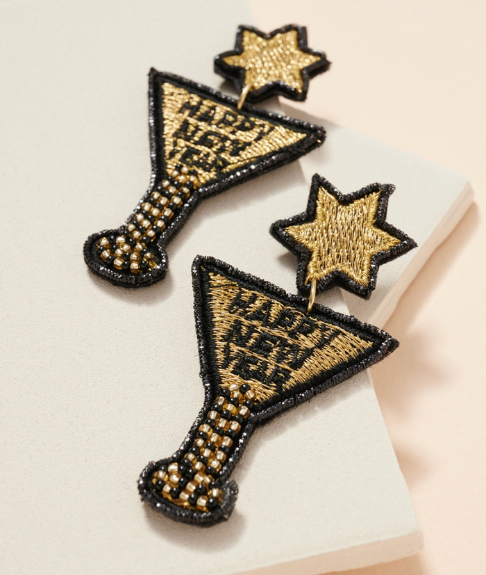 New Years Beaded Earrings