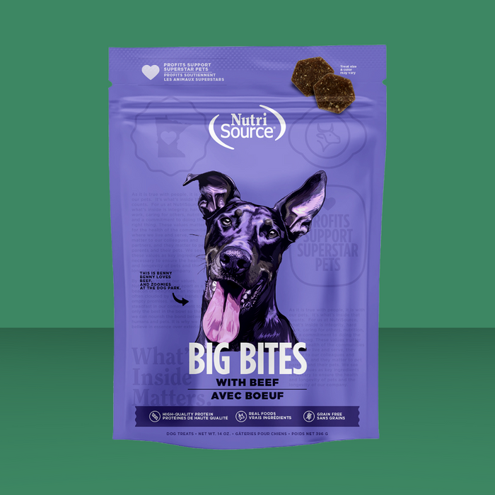 Nutrisource GF Big Bites Beef 14oz