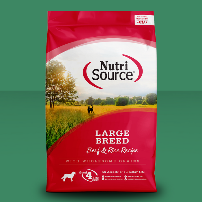 Nutrisource Large Breed Adult Beef & Rice 26#
