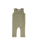 one piece corduroy logo pocket long overalls - green