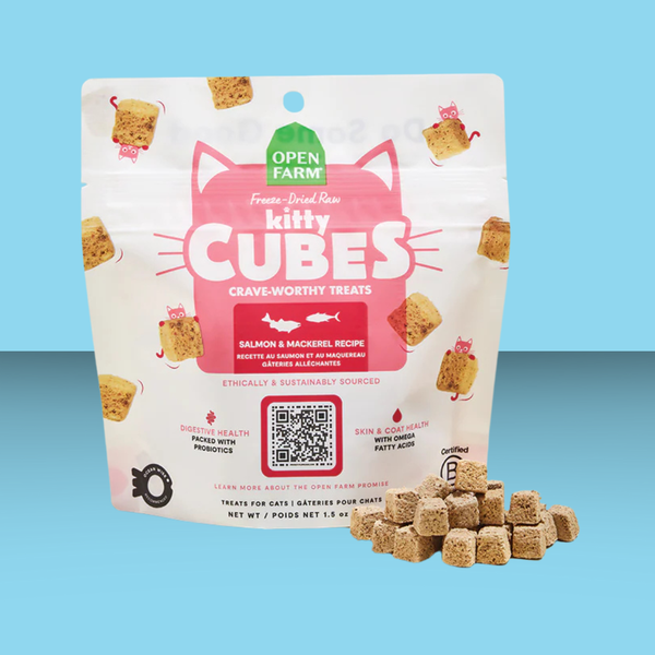 Open Farm Cat FD Kitty Cubes Treats Salmon & Mackerel 1.5oz