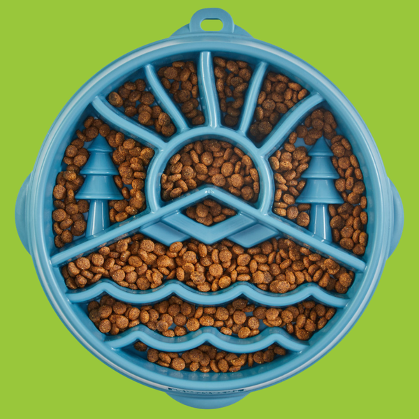 Outward Hound Fun Feeder Mountain Blue L