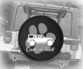 Paw Print The Wave Dog Lover- Personalized Spare Tire Cover
