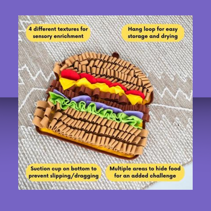 PawzNDogz LuvMyFido Snuffle Mat Juicy Hamburger