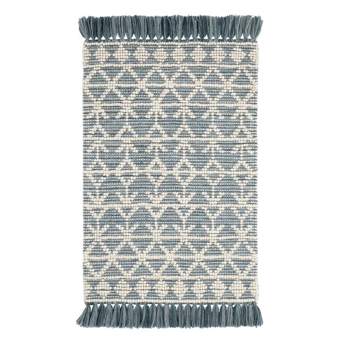 Pembrook Handwoven Wool Rug in Blue - Nested Designs
