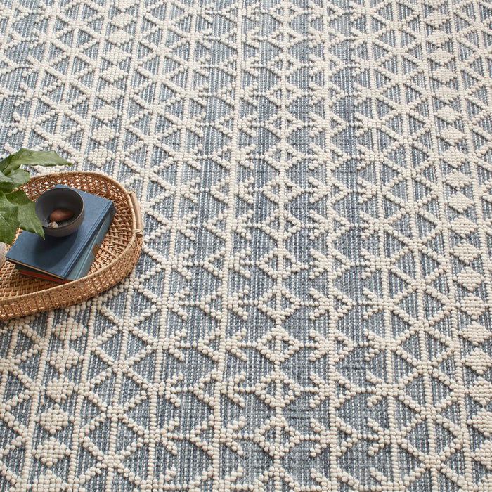Pembrook Handwoven Wool Rug in Blue - Nested Designs