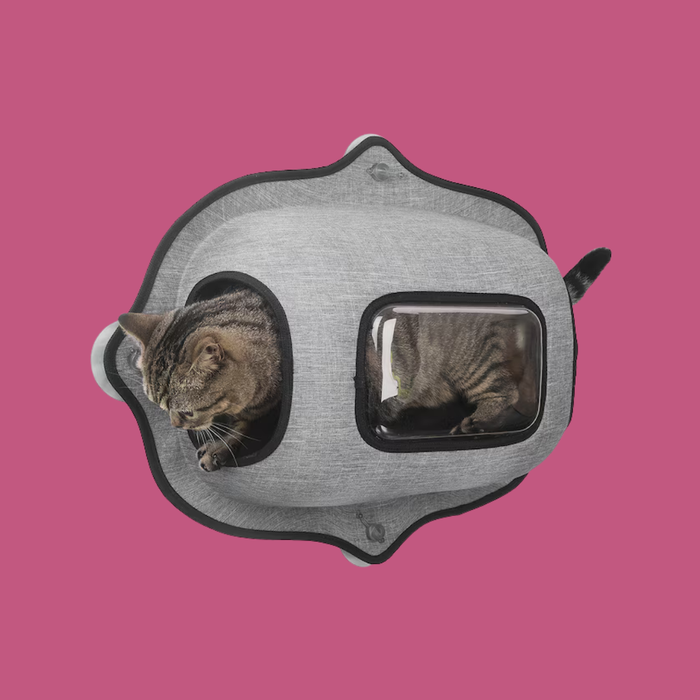 Pet Life Purr-view Lounger Gray