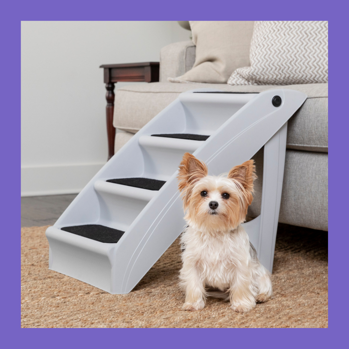 Petsafe CozyUp Folding Pet Steps Grey 20"