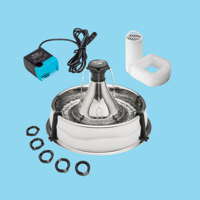PetSafe DrinkWell Stainless Steel Multi-Pet Fountain 128oz