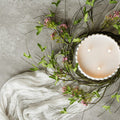 Pink Boxwood & Wildflower Candle Ring