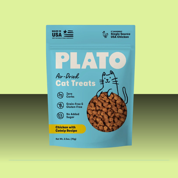Plato Cat Air Dried Treats Chicken & Catnip 2.5oz