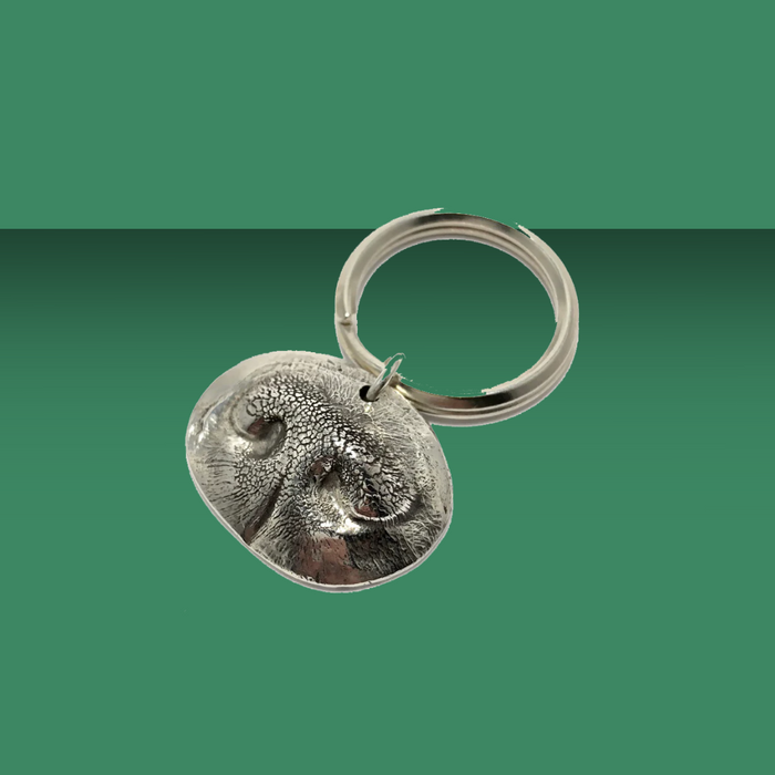 Precious Metal Prints Custom Pet Nose Print Pendant/Key Ring Silver