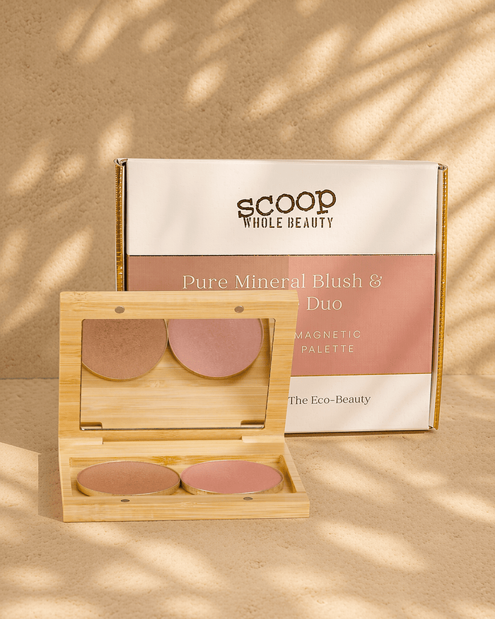 Pressed Mineral Blush & Bronzer Duo in Bamboo Multi Palette - Scoop Whole Beauty - palette