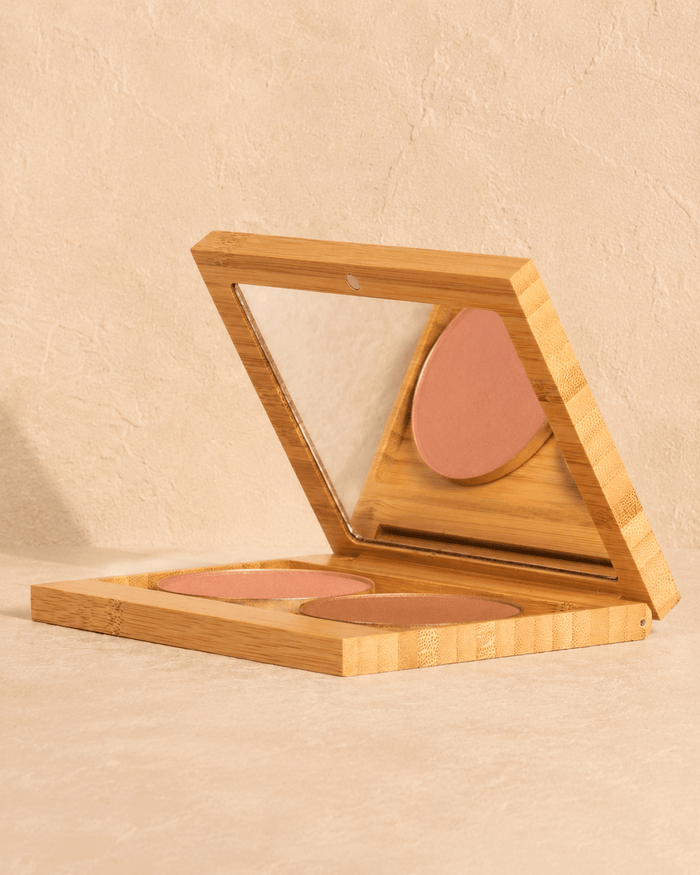 Pressed Mineral Blush & Bronzer Duo in Bamboo Multi Palette - Scoop Whole Beauty - palette