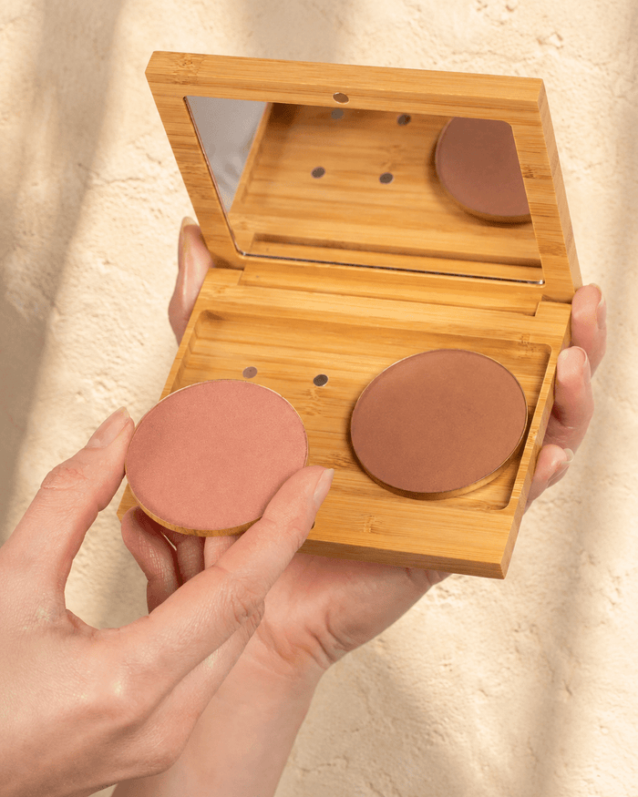 Pressed Mineral Blush & Bronzer Duo in Bamboo Multi Palette - Scoop Whole Beauty - palette