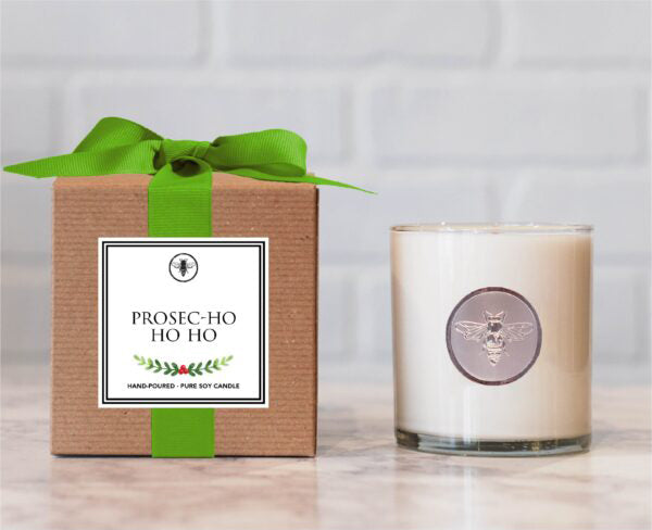 Prosec-Ho-Ho-Ho Candle