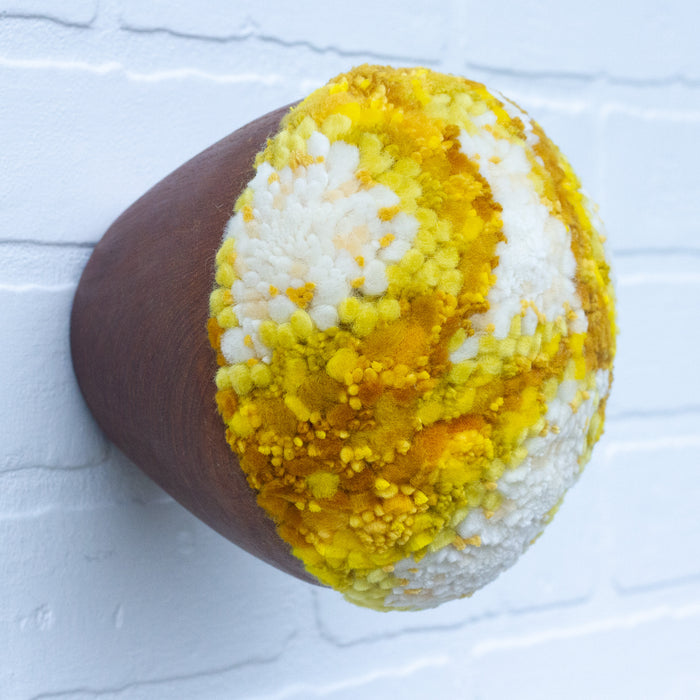 Puff Sculpture in Vintage Teak Frame | 31