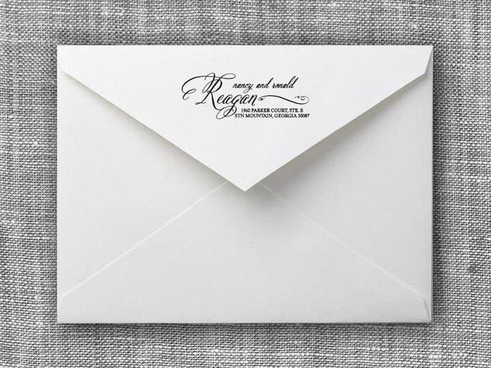 Reagan Couples Rectangle Self-Inking Stamper or Hand Stamp