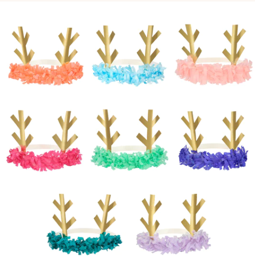 Reindeer Fringe Antler Headbands (x8)