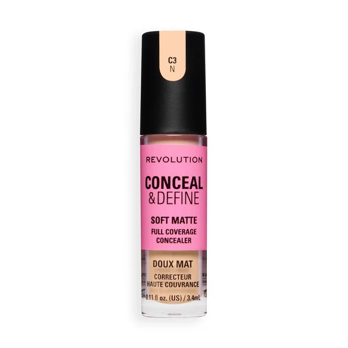 Revolution Conceal And Define Full Coverage Concealer C3N 3.4ml