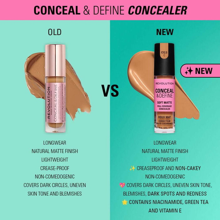 Revolution Conceal And Define Full Coverage Concealer C3N 3.4ml