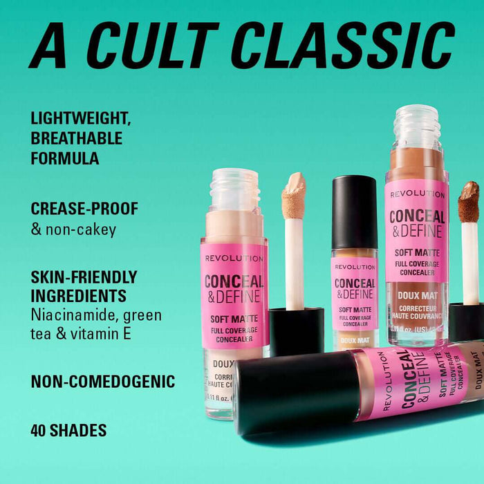 Revolution Conceal And Define Full Coverage Concealer C7NC 3.4ml