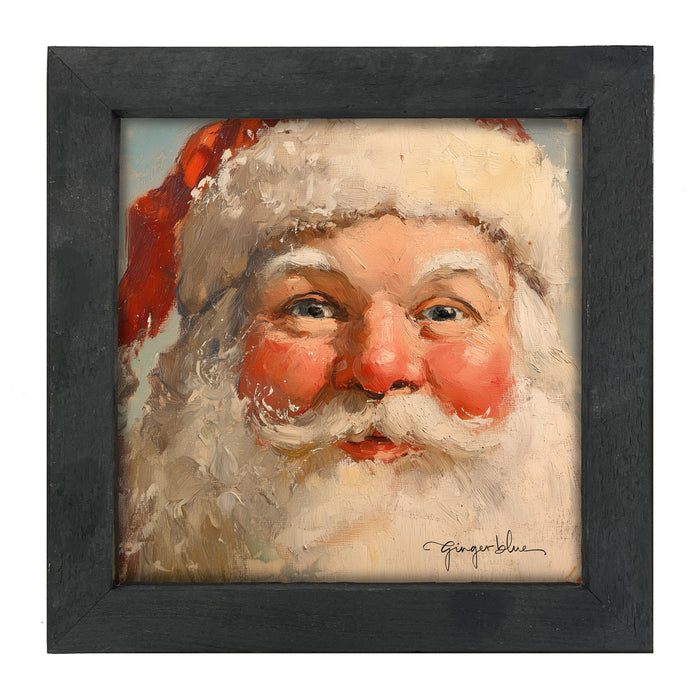 Rosey Cheek Santa Gazing - Framed Art