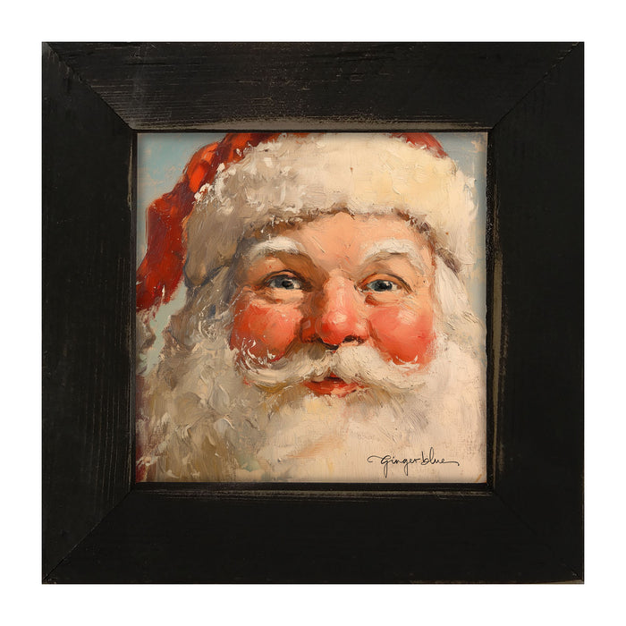 Rosey Cheek Santa Gazing - Framed Art