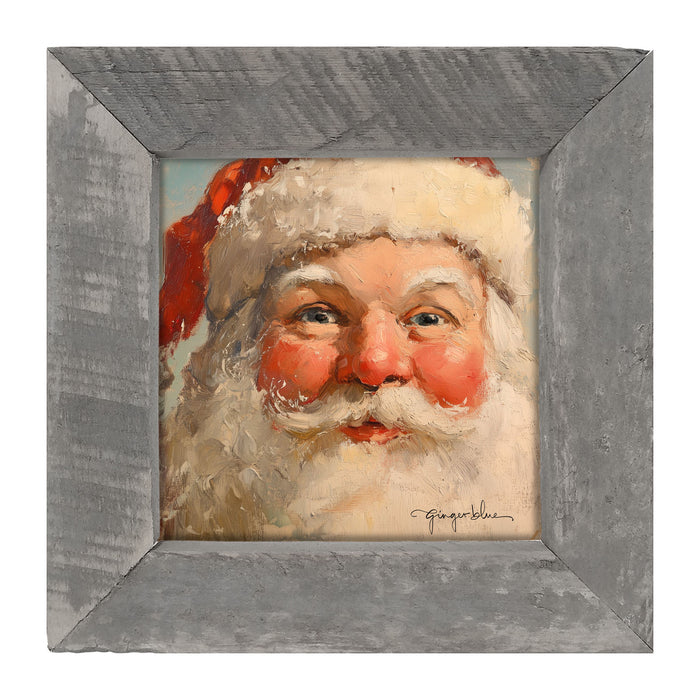 Rosey Cheek Santa Gazing - Framed Art